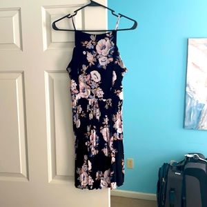 Black, pink, blue dress